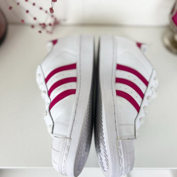 Adidas Superstar Foundation J B23644 White Pink Buzz Sneakers Womens Size 7 - Picture 9 of 16